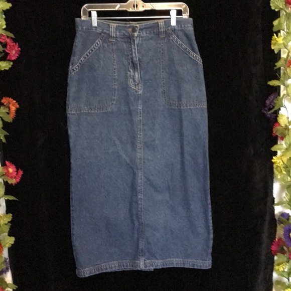 BILL BLASS 8P JEAN SKIRT - Picture 1 of 6